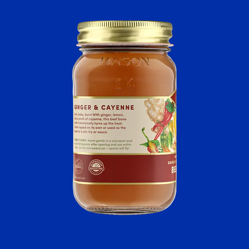 FOND-Ginger & Cayenne Grass-fed Beef Bone Broth