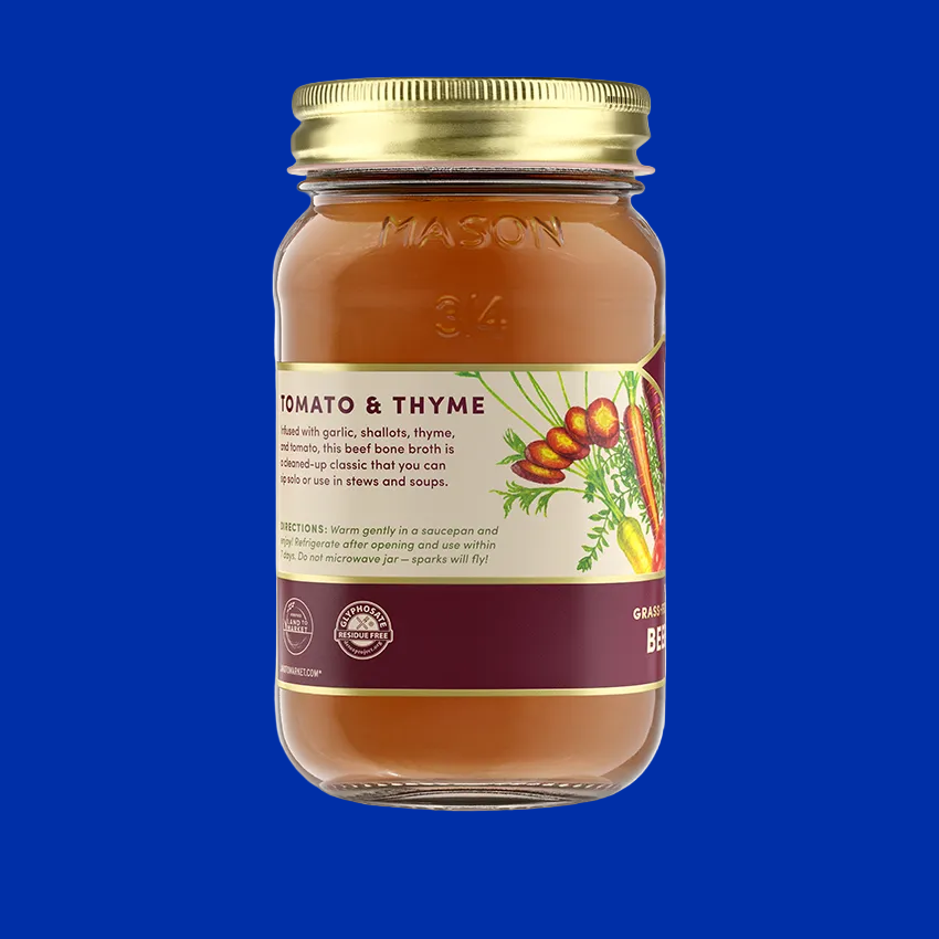 FOND-Tomato & Thyme Grass-fed Beef Bone Broth