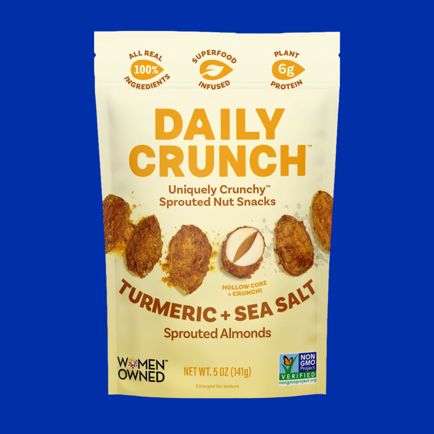 DAILY CRUNCH Turmeric + Sea Salt Almonds, 5oz Pantry Bag