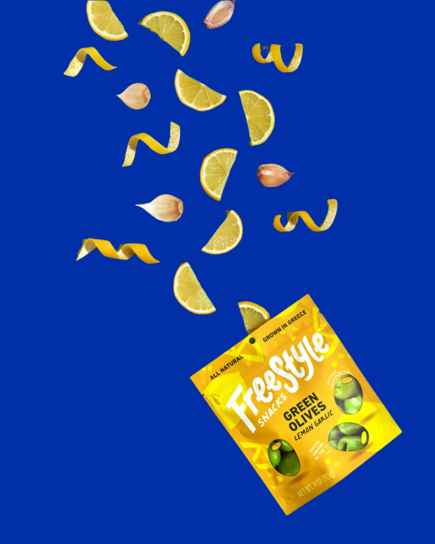 FREESTYLE Green Olives - Lemon Garlic