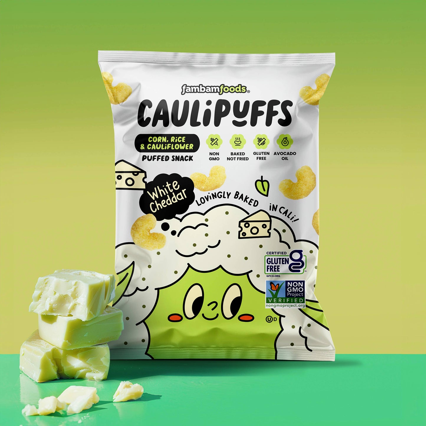 CAULIPUFFS White Cheddar Puffs Large Bags