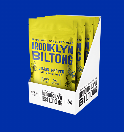 BROOKLYN BILTONG Lemon Pepper Grass-Fed Zero-Sugar Biltong Tender Jerky