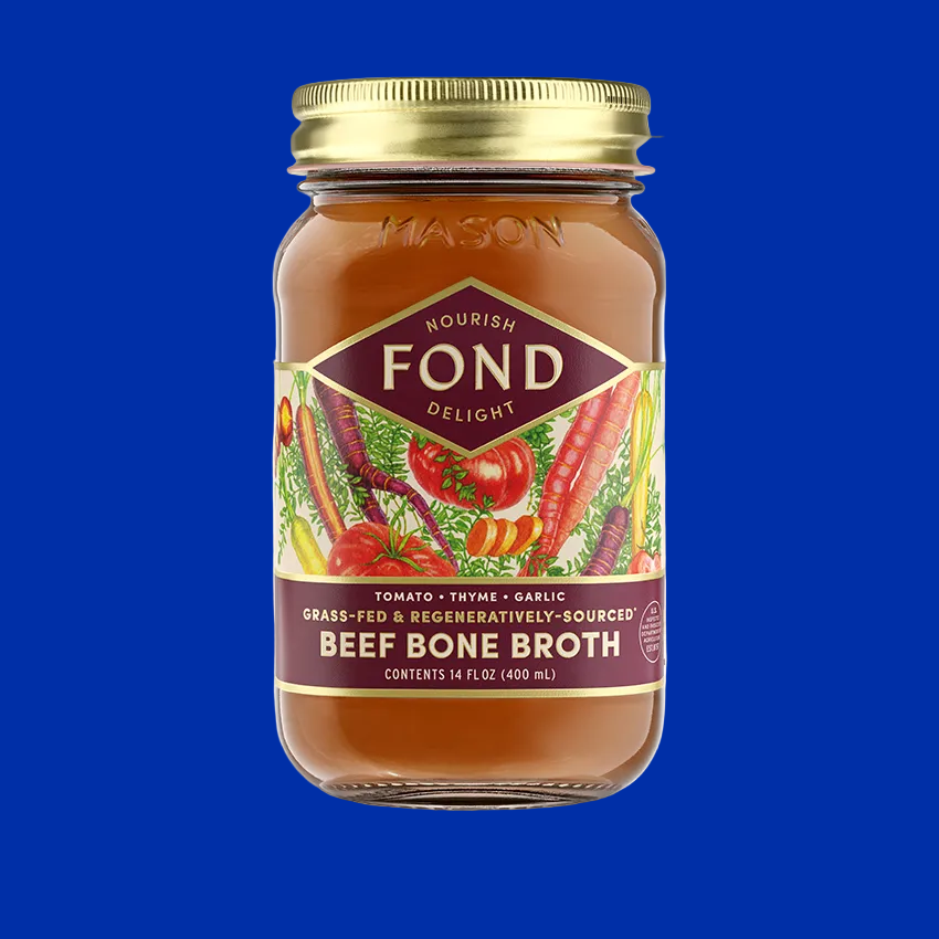 FOND-Tomato & Thyme Grass-fed Beef Bone Broth