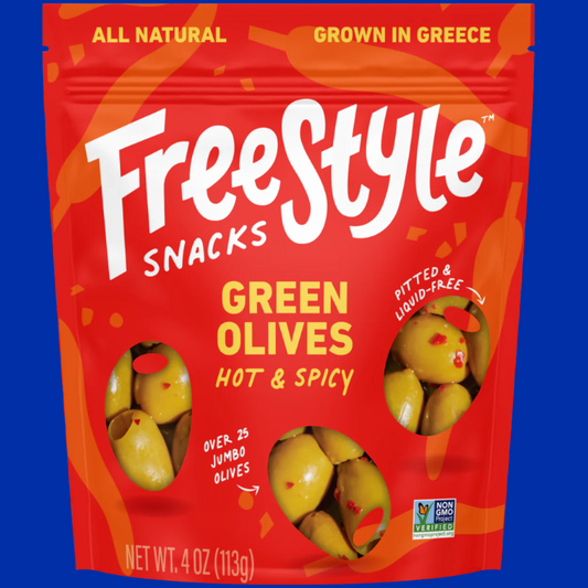 FREESTYLE SNACKS Green Olives - Hot & Spicy
